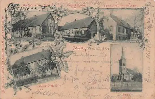 alte orig. AK Aulosen b Schnackenburg Elbe Seehausen Wanzer Gartow Aland Arendsee Gutshaus Martin Jagow-Schloss Gasthof 1901 Vorkrieg