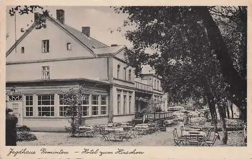 alte orig. AK Rominten Ostpreussen b Goldap Königsberg Rominter Heide Nahaufnahme Jagdhaus Hotel Inh. G. Schebsdat Vorkrieg