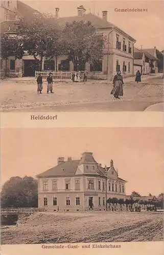 alte orig. AK Heldsdorf b Kronstadt Siebenbürgen Gemeindehaus Gasthaus Vorkrieg