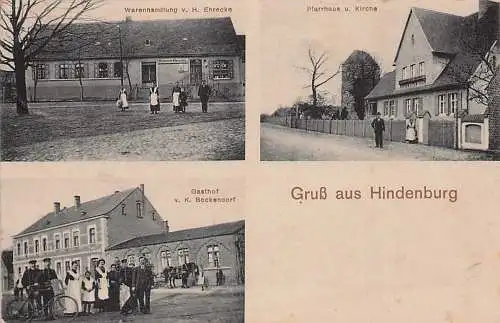 alte orig. AK Hindenburg b Stendal Hohenberg Krusemark Osterburg Arneburg Goldbeck Laden Ehrecke Gasthof Beckendorf Pfarrhaus Vorkrieg