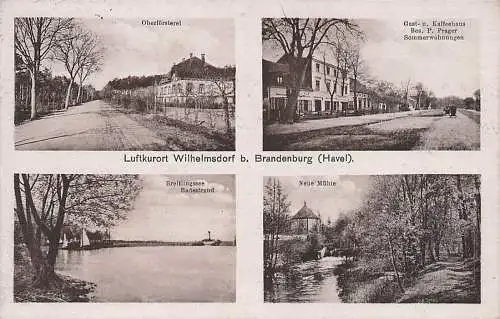 alte orig. AK Wilhelmsdorf b Brandenburg Havel Schmerzke Reckahn Krahne Göttin Mühle Försterei Gasthaus P. Prager 1929 Vorkrieg