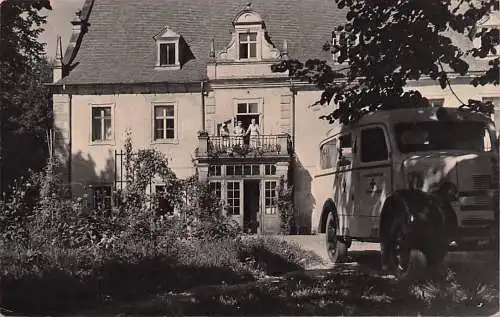 alte orig. AK Crostau Oberlausitz b Schirgiswalde Kirschau Bautzen Wurbis Rodewitz Krankenhaus Oddtimer Krankenwagen 1964