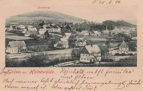 alte orig. AK Hainewalde b Großschönau Zittau Bertsdorf Warnsdorf Oderwitz Neugersdorf Häuser 1901 Vorkrieg