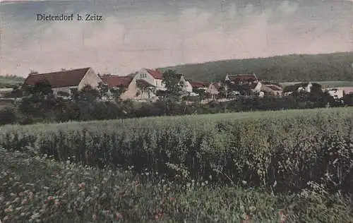 alte orig. AK Dietendorf b Zeitz Wetterzeube Rossendorf Droyßig Koßweda Breitenbach Haynsburg Am Ortsrand Häuser Vorkrieg