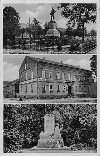 alte orig. AK Wildberg b Temnitztal Neuruppin Neustadt Dosse Dabergotz Dessow Gasthaus zum Alten Zieten Kriegerdenkmal Kaiser Wilhelm Denkmal Vorkrieg