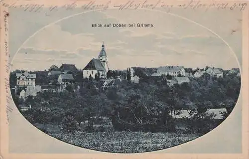 alte orig. AK Döben b Grimma Dorna Bahren Grechwitz Neunitz Golzern Panorama Häuser 1925 Vorkrieg