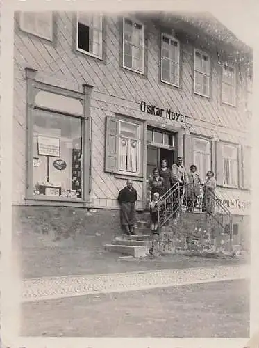 altes orig. Echt-Photo Benneckenstein Harz b Trautenstein Tanne Sorge Ellrich Hasselfelde Laden Gasthaus Oskar Meyer 1937 Vorkrieg ( heute Hexenhaus )