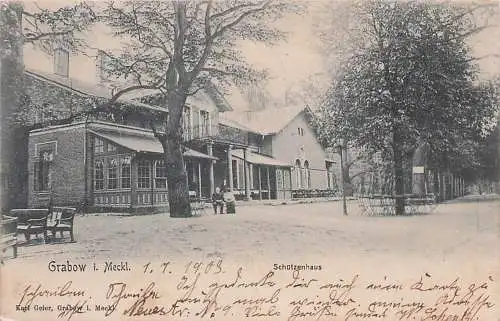 alte orig. AK Grabow i. Mecklenburg b Eldena Ludwigslust Schützenhaus 1903 Vorkrieg