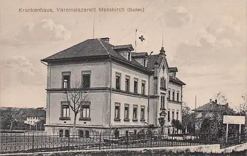 alte orig. AK Messkirch Meßkirch Baden b Leibertingen Sigmaringen Krauchenwies Sauldorf Krankenhaus Lazarett Vorkrieg