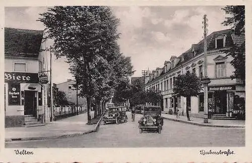 alte orig. AK Velten b Hennigsdorf Auto Bahnstrasse Gasthaus Laden Geschäft Vorkrieg