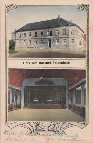 alte orig. AK Falkenhain b Meuselwitz Thüringen Altenburg Zeitz Zipsendorf Rusendorf Rositz Lucka Breitenhain Gasthof O. Kühn 1927 Vorkrieg