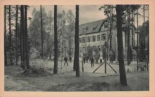 alte orig. AK Belzig b Planetal Locktow Mörz Wiesenburg Görzke Brück Heilstätte Rückseite Garten 1926 Vorkrieg