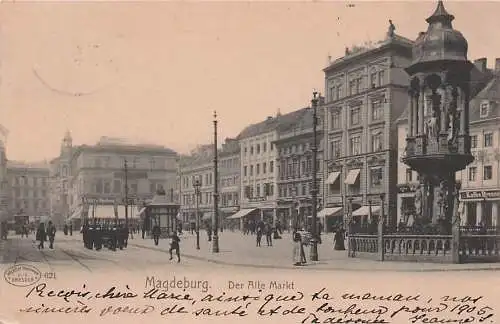 alte orig. AK Magdeburg Alter Markt 1904 Vorkrieg