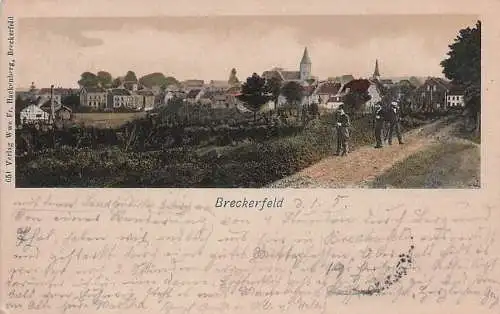 alte orig. AK Breckerfeld b Hagen Schalksmühle Halver Ennepetal Radevormwald Weg am Stadtrand 1904 Vorkrieg