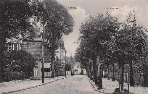 alte orig. AK Zeven b Elsdorf Ostereistedt Gyhum Kirchtimke Bremen Lindenstrasse 1913 Vorkrieg