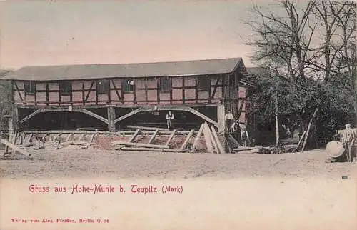 alte orig. AK Hohe Mühle b Teupitz i. Mark Tornow Baruth Halbe Egsdorf Arbeiter 1916 Vorkrieg