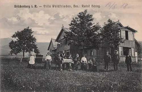 alte orig. AK Brückenberg Riesengebirge b Krummhübel Karpacz Villa Waldfrieden Rudolf Häring 1918 Vorkrieg