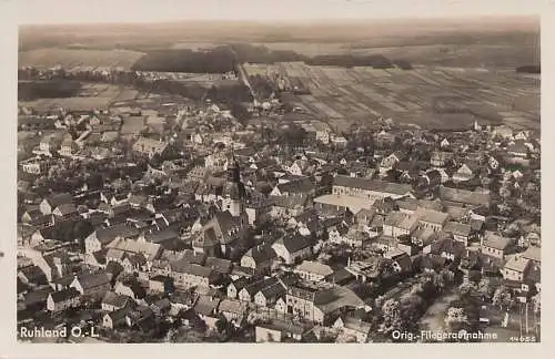 alte orig. AK Ruhland b Senftenberg Lauchhammer Elsterwerda Oberlausitz Luftbild Fliegerfoto 30er J. Vorkrieg