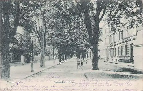 alte orig. AK Bonn a. Rhein Kinder in der Baumschuler Allee 1904