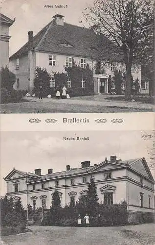 alte orig. AK Brallentin b Pyritz Bralęcin Pommern Arnswalde Stettin Stargard altes Schloss Neues Schloss Vorkrieg