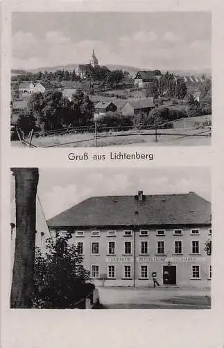 alte orig. AK Lichtenberg b Weißenborn Erzgebirge Mulda Freiberg Ferienheim Ostdeutsche Tuchfabrik 1953