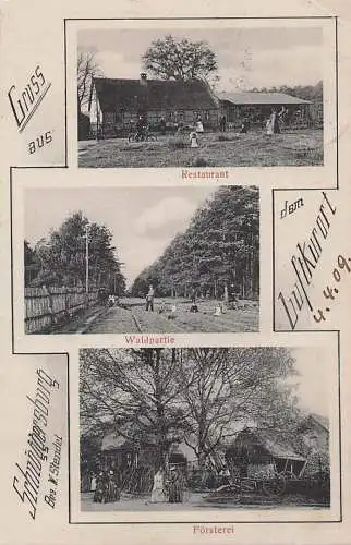 seltene alte orig. AK Schnöggersburg b Stendal Tangerhütte Gardelegen Letzlingen Hottendorf Vinzelberg Restaurant W. Stendel Försterei 1909 Vorkrieg