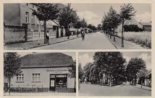 alte orig. AK Schöneiche b Zossen Dabendorf Kallinchen Schünow Wünsdorf Bäckerei R. Thiele Dorfstrasse Dorfaue 1939 Vorkrieg