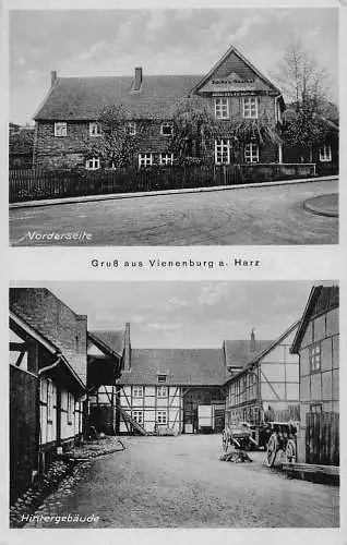 alte orig. AK Vienenburg a. Harz Goslar Lochtum Bad Harzburg Osterwieck Gasthof Deike Fr. Fricke Hintergebäude 1934 Vorkrieg