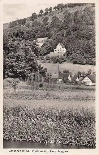 alte orig. AK Rossbach Roßbach Wied Neuwied Waldbreitbach Dattenberg Hausen Hotel Haus Roggen 1955