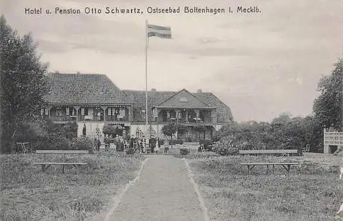 alte orig. AK Boltenhagen Mecklenburg b Grevesmühlen Klütz Wismar Lübeck Hotel Otto Schwartz 1913 Vorkrieg