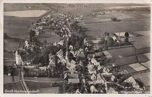 alte orig. AK Gross Hartmannsdorf Großhartmannsdorf b Mulda Eppendorf Freiberg Oederan Fliegeraufnahme Luftbild 30er Jahre Vorkrieg
