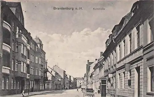 alte orig. AK Brandenburg Havel Häuser in der Kurstrasse 1918 Vorkrieg