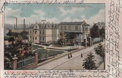 alte orig. AK Pössneck Pößneck b Wernburg Krölpa Bodelwitz Ranis Oppurg Döbritz Augenklinik Bes. Dr. Arno Beck 1900 Vorkrieg