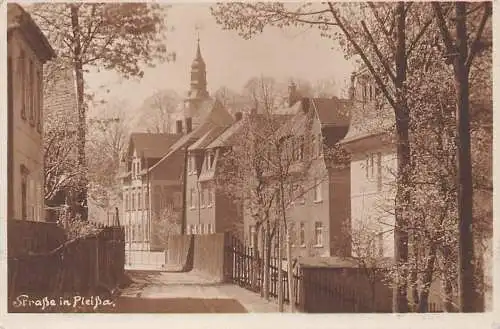 alte orig. AK Pleißa Pleissa b Limbach Oberfrohna Chemnitz Kändler Grüna Rußdorf Meinsdorf Strassenansicht Häuser Vorkrieg