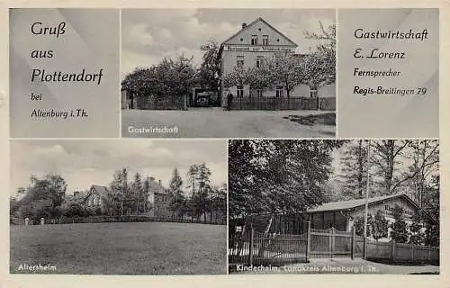 alte orig. AK Plottendorf b Altenburg Thüringen Treben Regis Breitingen Rositz Serbitz Haselbach Lucka Gerstenberg Fockendorf Gasthaus Bes. E. Lorenz Kinderheim Altersheim 1938 Vorkrieg