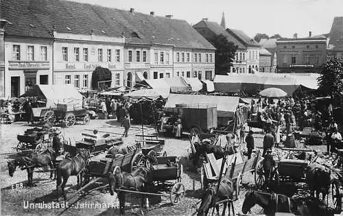alte orig. AK Unruhstadt Karge Kargowa Posen Westpreussen Grünberg Wollstein Jahrmarkt Hotel Emil Schön Echt PhotoAK 1927 Vorkrieg