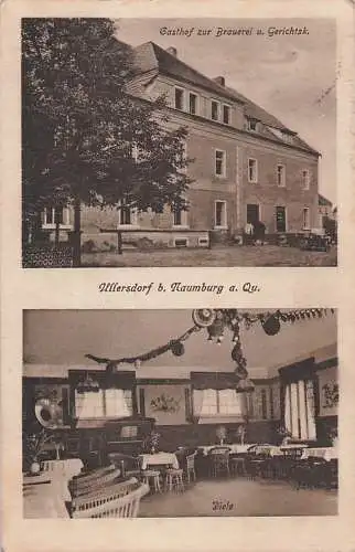 alte orig. AK Ullersdorf Ołdrzychów b Naumburg a. Queis Nowogrodziec Schlesien b Lauban Bunzlau Gasthof zur Brauerei Gastzimmer Diele 1926 Vorkrieg