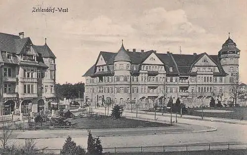 alte orig. AK Berlin Zehlendorf West Wannseebahn Mexikoplatz Limastrasse Drogerie 1912 Vorkrieg