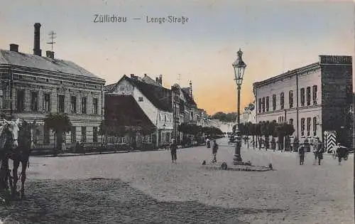 alte orig. AK Züllichau Neumark Sulechów b Schwiebus Lugau Kargowa Unruhstadt Grünberg Lange Strasse 1922 Vorkrieg