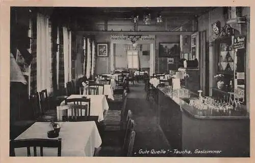 alte orig. AK Taucha b Leipzig Jesewitz Borsdorf Eilenburg Gasthaus Gute Quelle Bes. Otto Sturzebecher Gastzimmer 1926 Vorkrieg