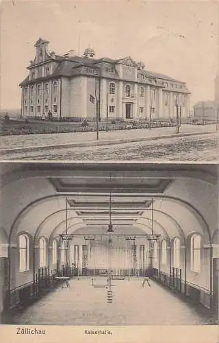alte orig. AK Züllichau Neumark Sulechów b Schwiebus Lugau Kargowa Unruhstadt Grünberg Kaiserhalle Turnhalle 1914 Vorkrieg