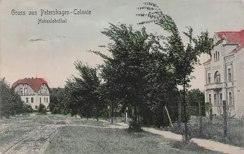 alte orig. AK Petershagen b Berlin Eggersdorf Strausberg Fredersdorf Tasdorf Colonie Häuser Hohenlohethal 1907 Vorkrieg