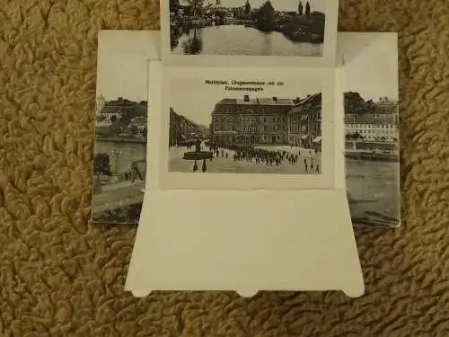alte orig. AK Crossen a. Oder Krosno Odrzańskie Neumark b Grünberg Zielona Góra Naumburg a. Bober Leporello AK von 1907 Vorkrieg Verlag E. Koch in Crossen Oder