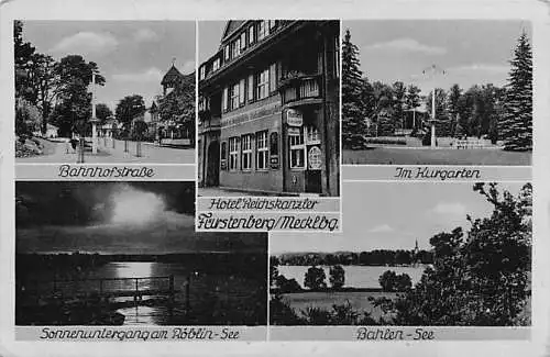 alte orig. AK Fürstenberg Havel b Lychen Templin Gransee Bahnhofstrasse Hotel Reichskanzler Inh. W. Storde 1941 Vorkrieg