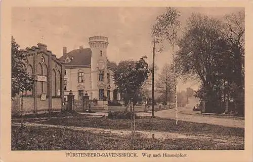 alte orig. AK Ravensbrück b Fürstenberg Havel Lychen Templin Gransee Weg nach Himmelpfort 1925 Vorkrieg Verlag J. Goldiner Berlin