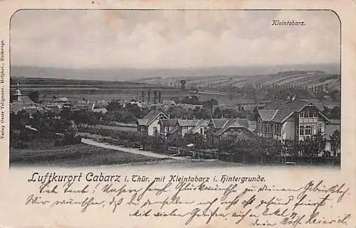 alte orig. AK Cabarz b Tabarz Kleintabarz Grosstabarz Fischbach Waltershausen Schwarzhausen Thüringer Wald Kreis Gotha Strasse Häuser 1905 Vorkrieg