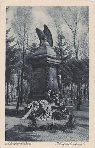 alte orig. AK Hammerstein Czarne b Schlochau Neustettin Danzig Westpreussen Pommern Kriegerdenkmal 1935 Vorkrieg