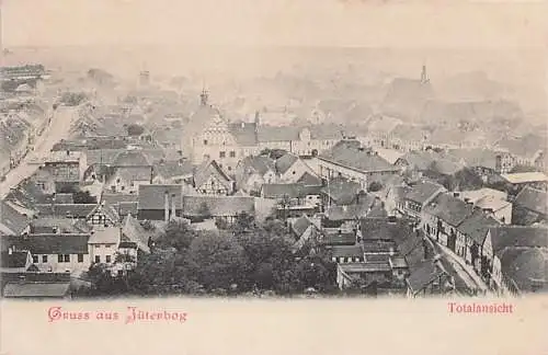 alte orig. AK Jüterbog b Luckenwalde Treuenbrietzen Dahme Mark Dachpanorama Häuser ca. 1905 Vorkrieg