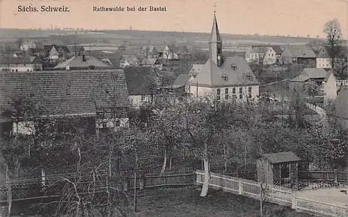 alte orig. AK Rathewalde b Hohnstein Rathen Zeschnig Hohburkersdorf Dobra Lohmen Uttewalde Heeselicht Wehlen Nahaufnahme im Ort 1924 Vorkrieg