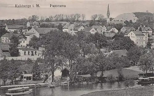alte orig. AK Kalkberge b Rüdersdorf Woltersdorf Erkner Panorama mit Häusern Bäckerei 1909 Vorkrieg